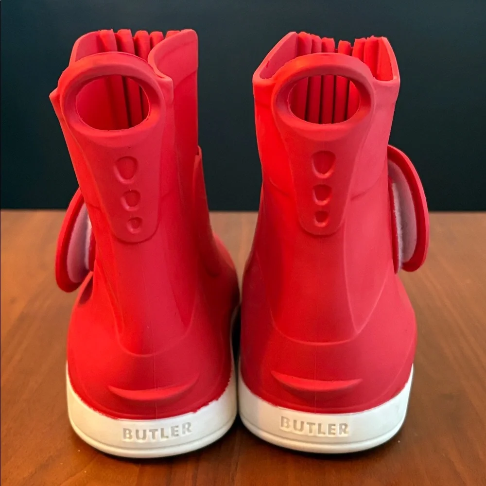 Butler Kids Emperor Slip-On Overboot Waterproof Rubber Rain Boots, Red, Size 10
